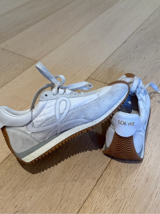 Loewe Shoes - Loewe Cream Suede & Gum Rubber Low-Top Sneakers